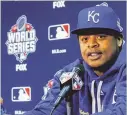  ?? KYLE RIVAS /
GETTY ?? Pitcher Edinson Volquez was just 1- 2 with a 4.32 ERA in three playoffff starts, but one was six scoreless innings against the Blue Jays in the ALCS.