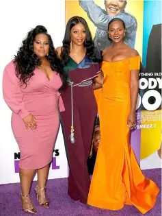  ?? — AFP photos ?? (From left) Amber Riley, Tiffany Haddish and Tika Sumpter attend ‘Nobody’s Fool’ New York Premiere at AMC Lincoln Square Theater late last month in New York City. ‘Nobody’s Fool’ opens at No.3.