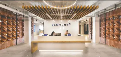  ?? CLAUDE- SIMON LANGLOIS FILES ?? Element AI swept investors off their feet when it launched in Montreal in 2016. A source says the company was “in serious difficulty” when it was sold to Servicenow.