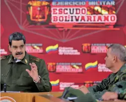  ??  ?? MILITARIZA­CION. El presidente Nicolás Maduro logró mantenerse en el poder con el respaldo de la Fuerza Armada Bolivarian­a.