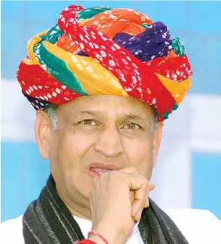  ??  ?? Ashok Gehlot, Chief Minister of Rajasthan