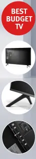  ??  ?? The set has a fairly wide footprint; the feet are plasticy but elegant; just the two HDMI ports