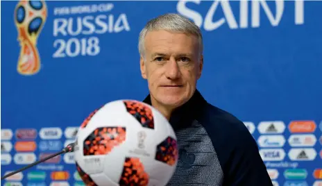  ?? — Reuters ?? France coach Didier Deschamps during a press conference on Monday.