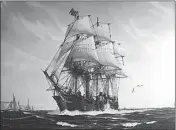  ?? SAVANNAH MORNING NEWS VIA AP ?? This photo shows the 1819 painting of the SS Savannah, by Hunter Wood, LT USMS.