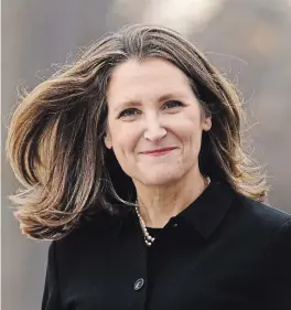  ?? ADRIAN WYLD THE CANADIAN PRESS ?? As minister in charge of intergover­nmental affairs, Chrystia Freeland will be in charge of dealing with hostile conservati­ve premiers across the country.