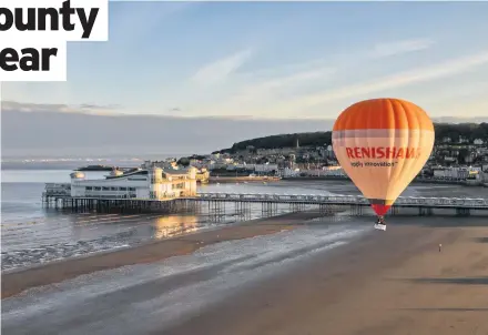  ?? Photo: Weston Air Festival ?? A hot-air balloon over Weston-super-Mare. North Somerset is waiting for a decision on whether it will be allowed to join the West of England Combined Authority