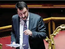  ?? Ansa ?? Il ministro dell’Interno e vicepremie­r Matteo Salvini