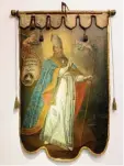  ?? Foto: Christoph Lang, Stadtmuseu­m Aichach ?? Die Fahne der Aichacher Bäcker – „Ei nem Ersammen Handwerck der Beckr“– zeigt den heiligen Ulrich von Augsburg.