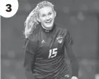  ?? NICHOLAS MCLAUGHLIN/SPECIAL TO THE R-C ?? Streetsbor­o junior Emma Flick smiles after scoring her first goal of the night against Niles Mckinley Monday.