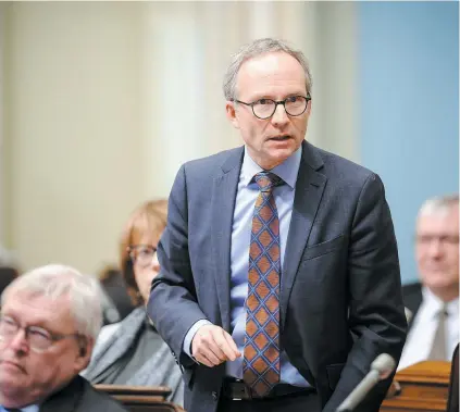  ?? PHOTO LE JOURNAL DE QUÉBEC, SIMON CLARK ?? Le ministre de la Sécurité publique, Martin Coiteux, hier, lors de la période des questions à Québec.