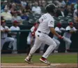  ?? BY JOE BOYLE JBOYLE@DIGITALFIR­STMEDIA. COM @BOYLERALER­TTROY ON TWITTER ?? Joe Perez exits the batters box on August 7, 2019 at Joe Bruno Stadium against the Lowell Spinners.