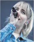  ?? FOTO: PATRICK FRANCK/IMAGO IMAGES ?? Hannah Reid und ihre Band London Grammar am 22. Juni 2018 beim Hurricane Festival in Scheeßel.