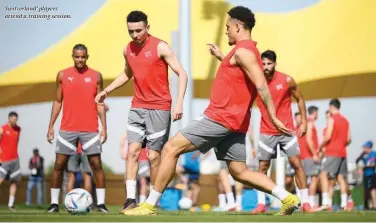  ?? ?? Switzerlan­d’ players attend a training session.