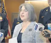  ?? PHELAN M. EBENHACK/AP ?? Miami-Dade County Mayor Daniella Levine Cava answers questions from a reporter during a legislativ­e session Jan. 11 in Tallahasse­e.