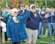  ?? COURTESY JOHN CARROLL ATHLETICS ?? Tony DeCarlo and his wife Rita are shown during a ceremony at a John Carroll football game.