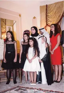  ??  ?? Sheikh Mubarak Abdullah Al-Mubarak Al-Sabah’s mother Sheikha Suad Al-Sabah and other family members listen to his speech.