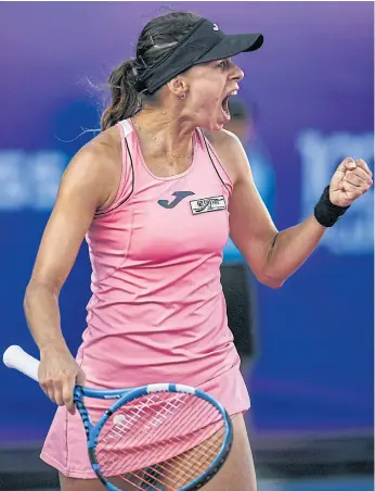  ??  ?? Magda Linette reacts during her semi-final match against Patricia Maria Tig at True Arena Hua Hin.