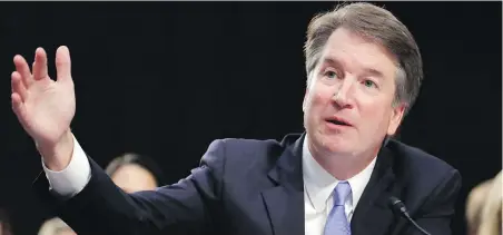  ?? AP ?? U.S. Supreme Court nominee Brett Kavanaugh testifies before the Senate Judiciary Committee this month in Washington, D.C.