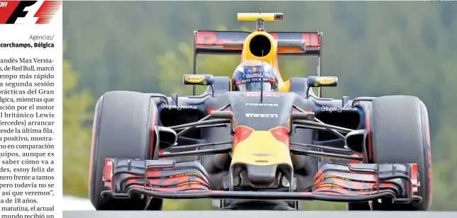  ?? FOTOS: AFP Y AP ?? El automóvil Red Bull de Max Verstappen