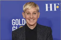  ?? AP FILE PHOTO/CHRIS PIZZELLO ?? Ellen DeGeneres poses in the press room at the 77th annual Golden Globe Awards on Jan. 5, in Beverly Hills, Calif.