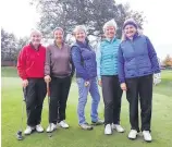  ??  ?? Join us: (L-R) Ann Hughes (Newlands), Mags O’Connell (Newlands), Penny Gleeson President (Milltown), Sheena McElroy (Grange), Lily Owens (Malahide)