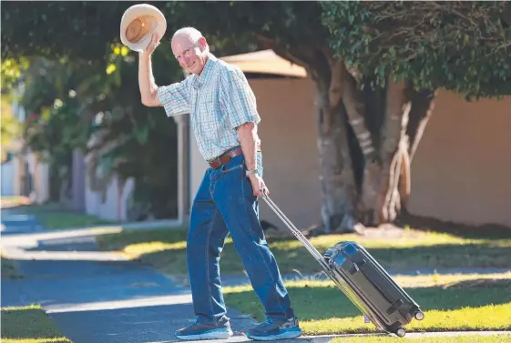  ?? Picture: GLENN HAMPSON ?? Like Jules Verne’s fictional character Phileas Fogg, John Goldstein is travelling around the world in 80 days for his 80th birthday.