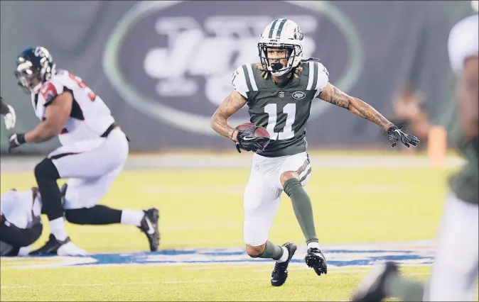  ?? BILL KOSTROUN | AP ?? JETS RECEIVER ROBBIE ANDERSON has gone quietly about his business this preseason after an offseason that included a January arrest for reckless driving. Entering his third year, Anderson is expected to play a major role in the Jets’ passing game. He caught 63 passes for 941 yards and seven TDs in 2017.
