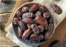  ??  ?? Dates are a good alternativ­e to sweeteners but for those who cannot digest fructose properly, use brown rice syrup.