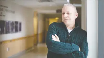  ?? DAX MELMER ?? Windsor Star reporter Dave Waddell spoke at Hotel-dieu Grace Healthcare about his heart attack last November, his eventual recovery and his graduation from the hospital’s Cardio Wellness Program.