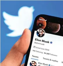  ?? ?? Perfil de Elon Musk en la red social.