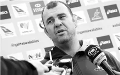  ??  ?? Michael Cheika speaks during a press conference at the team announceme­nt in Sydney in this June 15 file photo. — AFP photo