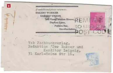  ?? ?? Fig. 8: A 2½p printed papers rate, although as the datestamp hasn’t struck it’s not possible to say which one – including higher weight steps, there were four different ones in the 1971–74 period