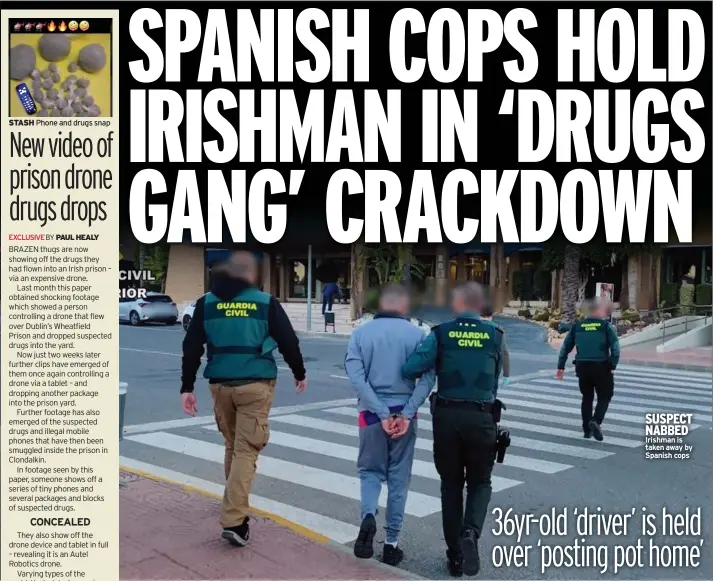  ?? ?? SUSPECT NABBED Irishman is taken away by Spanish cops