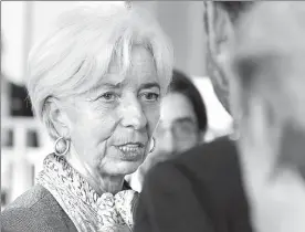 ??  ?? La directora gerente del Fondo Monetario Internacio­nal, Christine Lagarde, reiteró el pronóstico de un crecimient­o de la economía mundial de 3.9 por ciento este año y al mismo ritmo en 2019 ■ Foto Afp