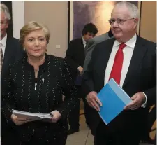  ??  ?? Justice Minister Frances Fitzgerald and Prisons Inspector Judge Michael Reilly at the launch of the Prison Culture Report