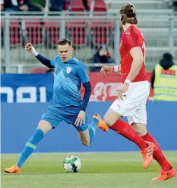  ??  ?? In Nazionale Josip Ilicic, a sinistra, in campo con la Slovenia