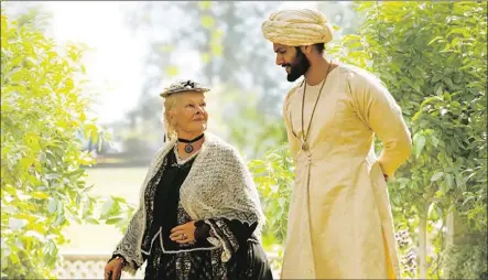  ??  ?? POIGNANT: Victoria and Adul is about the friendship between Queen Victoria and an Indian clerk. Judi Dench and Ali Fazal give terrific performanc­es as the leads with great support from a talented cast.