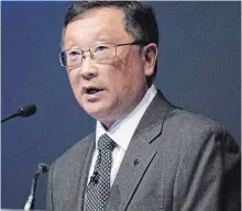  ?? THE CANADIAN PRESS FILE PHOTO ?? John Chen’s contract is weighted toward long-term performanc­e-based equity and cash awards, and a time-based equity award, BlackBerry said.