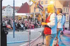  ?? FOTO: DIETER VOLCKART ?? Die Südtiroler Spitzbuam lockten am Freitagabe­nd viele Besucher nach Hüttlingen.