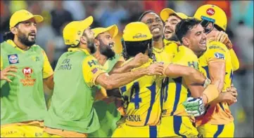  ??  ?? Chennai Super Kings will look to dominate Sunrisers Hyderabad on Sunday, having battered their opponents into submission in their ruthless march to the final, their seventh in nine editions.