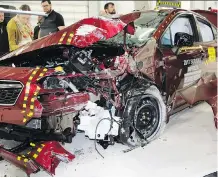  ?? IIHS ?? A 2017 Subaru Impreza passed the Insurance Institute for Highway Safety crash test with flying colours.