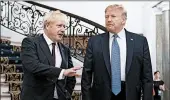  ?? ERIN SCHAFF/AP ?? President Trump and Britain’s Prime Minister Boris Johnson, left, speak to the media before a working breakfast meeting