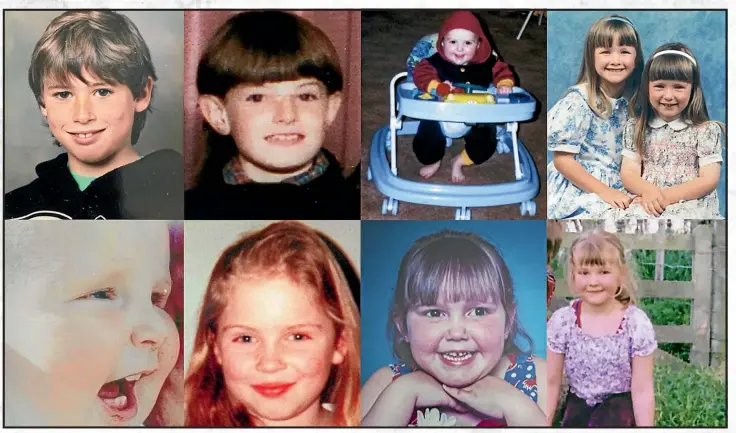  ??  ?? A collage of non-Ma¯ori children killed by caregivers who rarely receive attention in our coverage of child abuse.