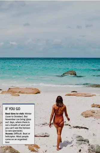  ?? Photo: Dillon Seitchik-Reardon ?? WHITE ON: The sand is so fine on Whitehaven Beach you can polish your jewellery in it.