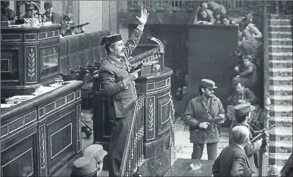  ?? FOTO: EFE ?? Antonio Tejero protagoniz­ó hoy hace 40 años el intento de golpe de Estado en el Congreso de los Diputados