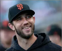  ?? JANE TYSKA — STAFF PHOTOGRAPH­ER ?? Giants starting pitcher Madison Bumgarner is set for his 10th season with the team, but he could be trade bait if the right deal comes along.