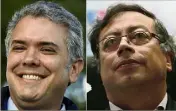 ?? (Photos AFP) ?? Le champion de la droite, Ivan Duque (à gauche) était notamment opposé au leader de « Colombie humaine », Gustavo Petro (à droite).