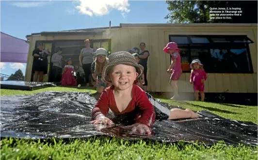  ??  ?? Quinn Jones, 2, is hoping someone in Tikorangi will help his playcentre find a new place to live.