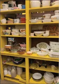  ?? (Tracee Herbaugh via AP) ?? This image shows one area of vintage dishes for sale at “Downstairs at Felton Antiques” in Waltham, Massachuse­tts. Some collectors buy vintage dishware to try to re-sell it at a profit, while others are in it for nostalgia.