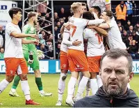  ?? ?? A FEW GOOD MEN Blackpool joy; but Luton boss Jones pleased LUTON TOWN: